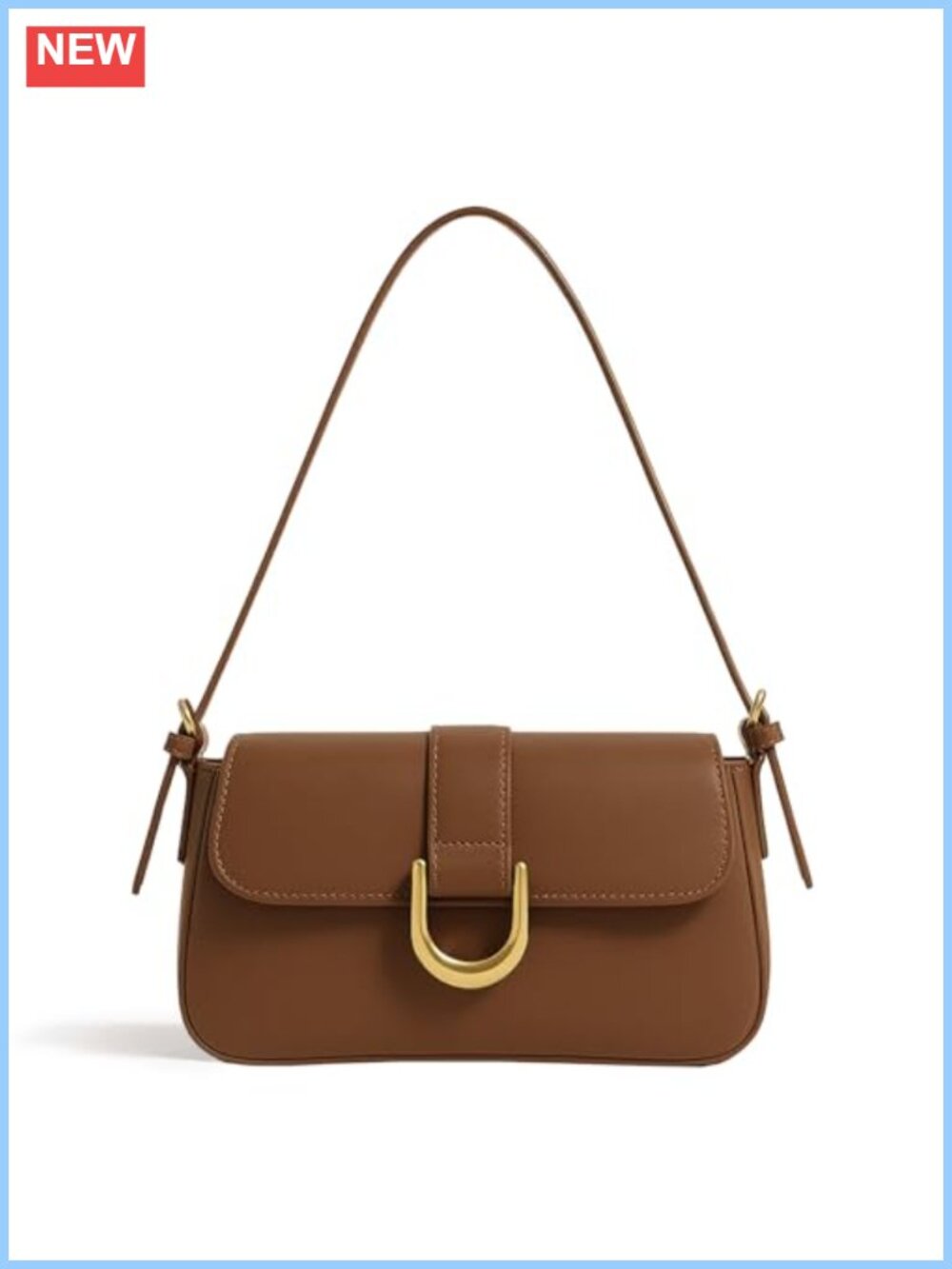 Small Vegan Leather Shoulder Bag with Two Straps
